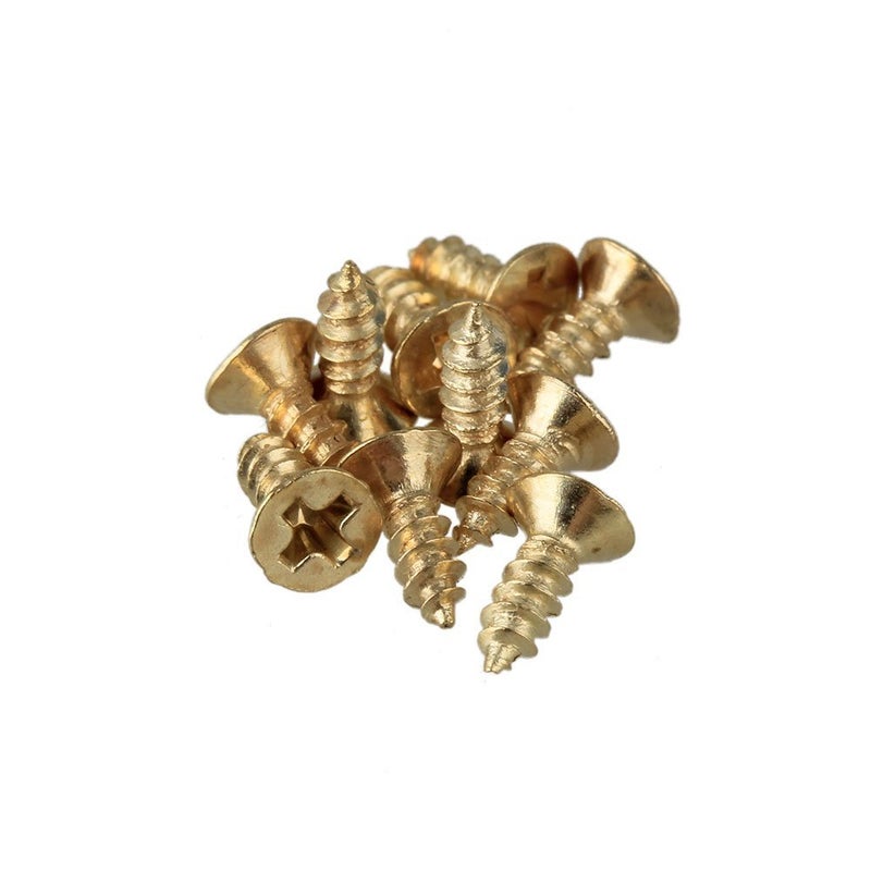RDEXP Yellow Iron Hardware Flat Head Wood Screw Self Tapping Screws (2 x 6mm) - Image 3